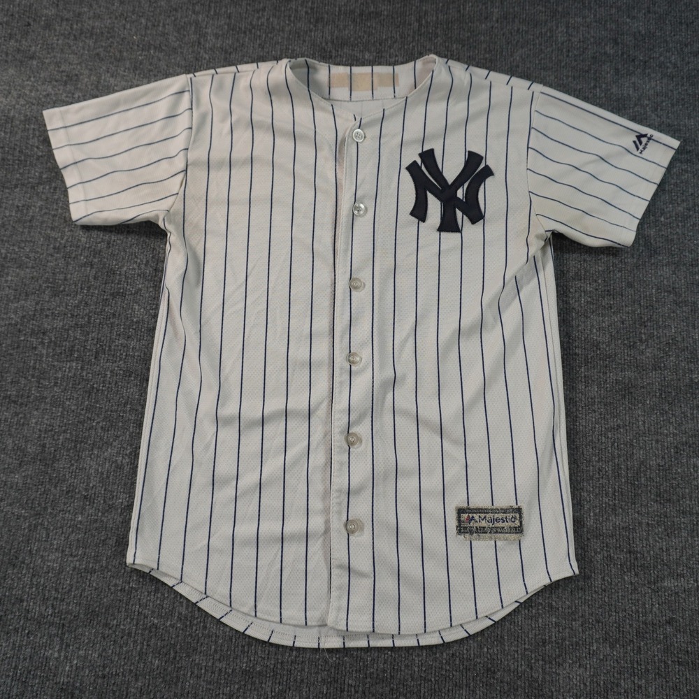 Majestic New York Yankees Jersey Kids L White Pinstripe Tanaka 19 MLB Baseball